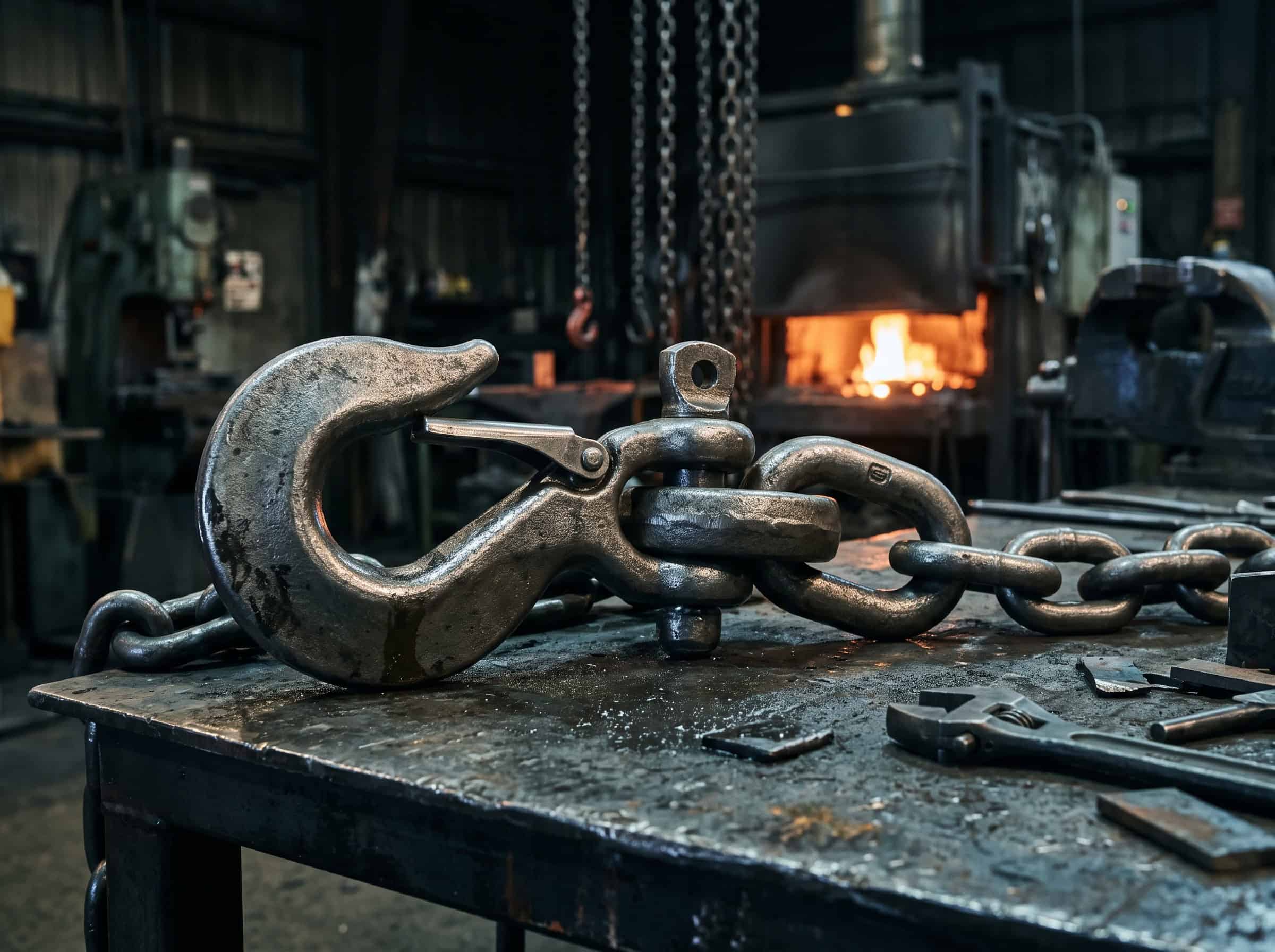 forged-steel-hook-shackle-and-industrial-chain heavy-duty forged steel hook, shackle, and industrial chain